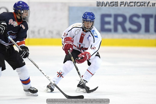 2016-10-15 Bolzano-Hockey Milano Rossoblu U16 1841 Federico Negrini